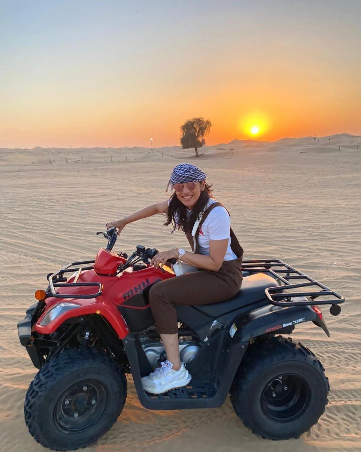 Smriti Mandhana enjoying a desert adventure on an ATV