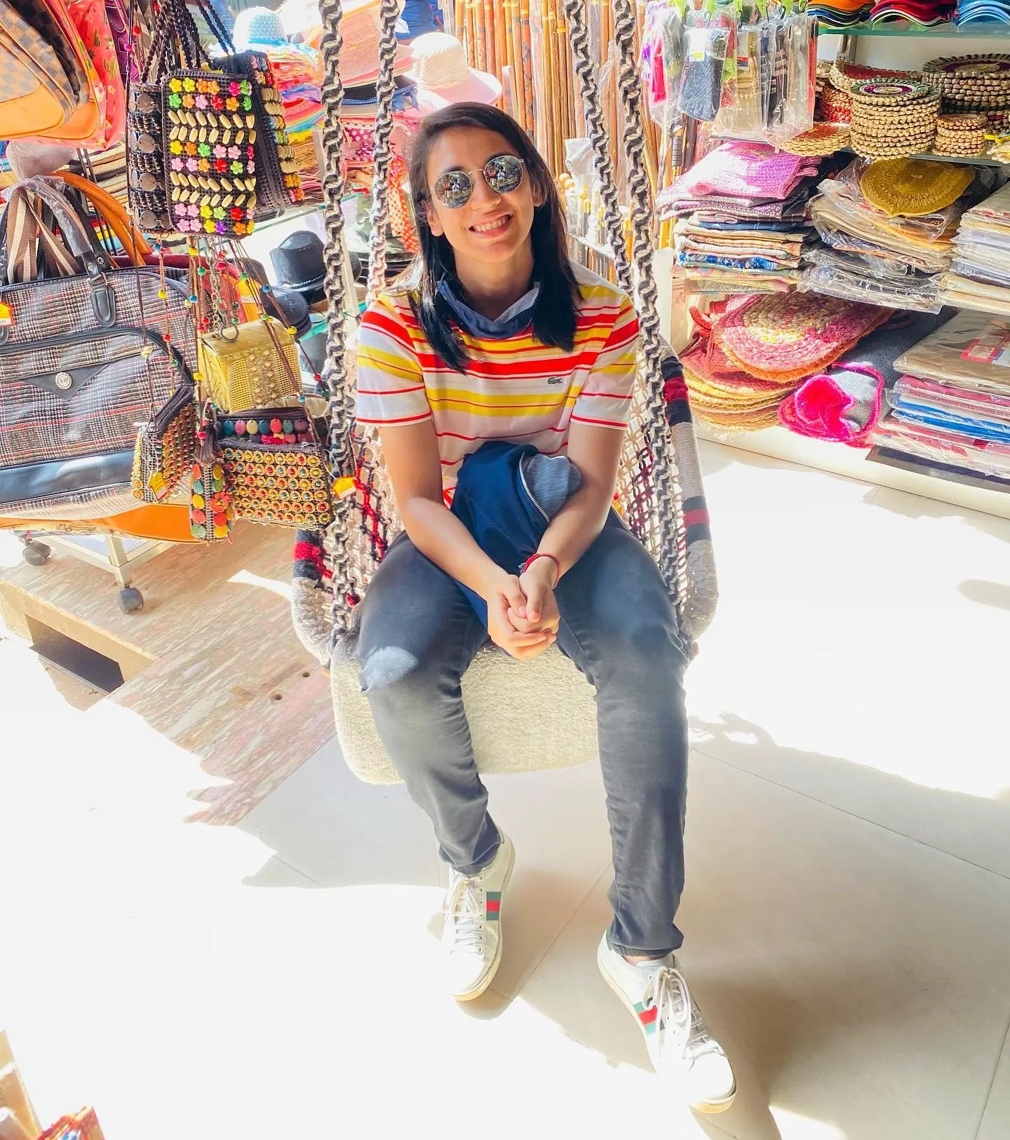 Smriti Mandhana enjoying local street food at market