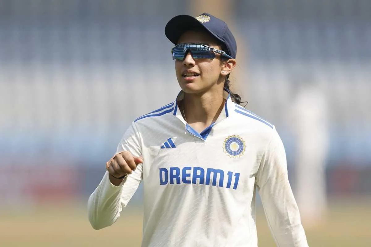 Smriti Mandhana Focused Shot in White Cricket Jersey
