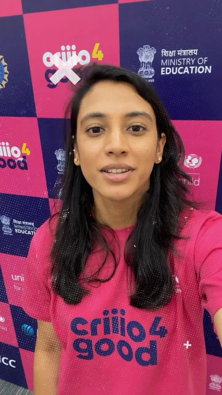 Smriti Mandhana giving an interview before the match