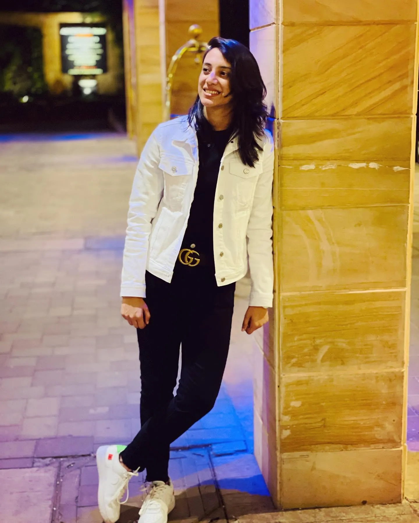Smriti Mandhana in a stylish look offfield on a shoot