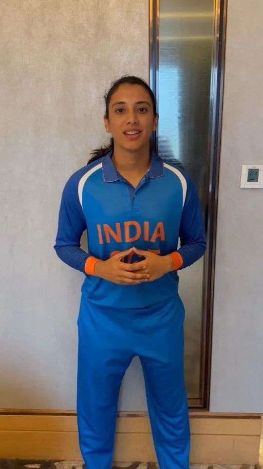 Smriti Mandhana in Action on Field Focused Expression