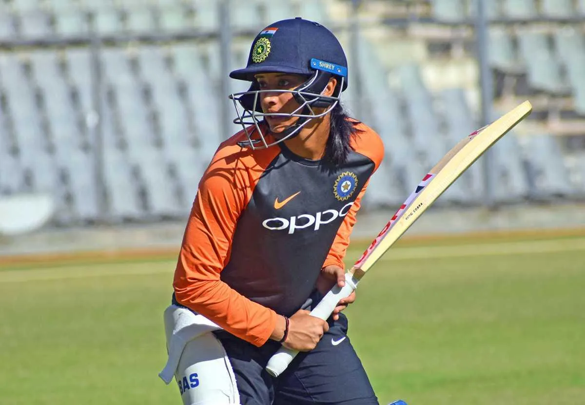 Smriti Mandhana in Cricket Gear Preparing for Match