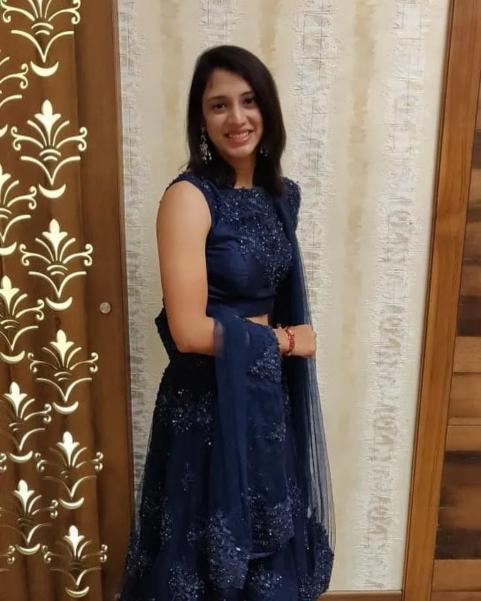 Smriti Mandhana in Elegant Blue Gown at Formal Event