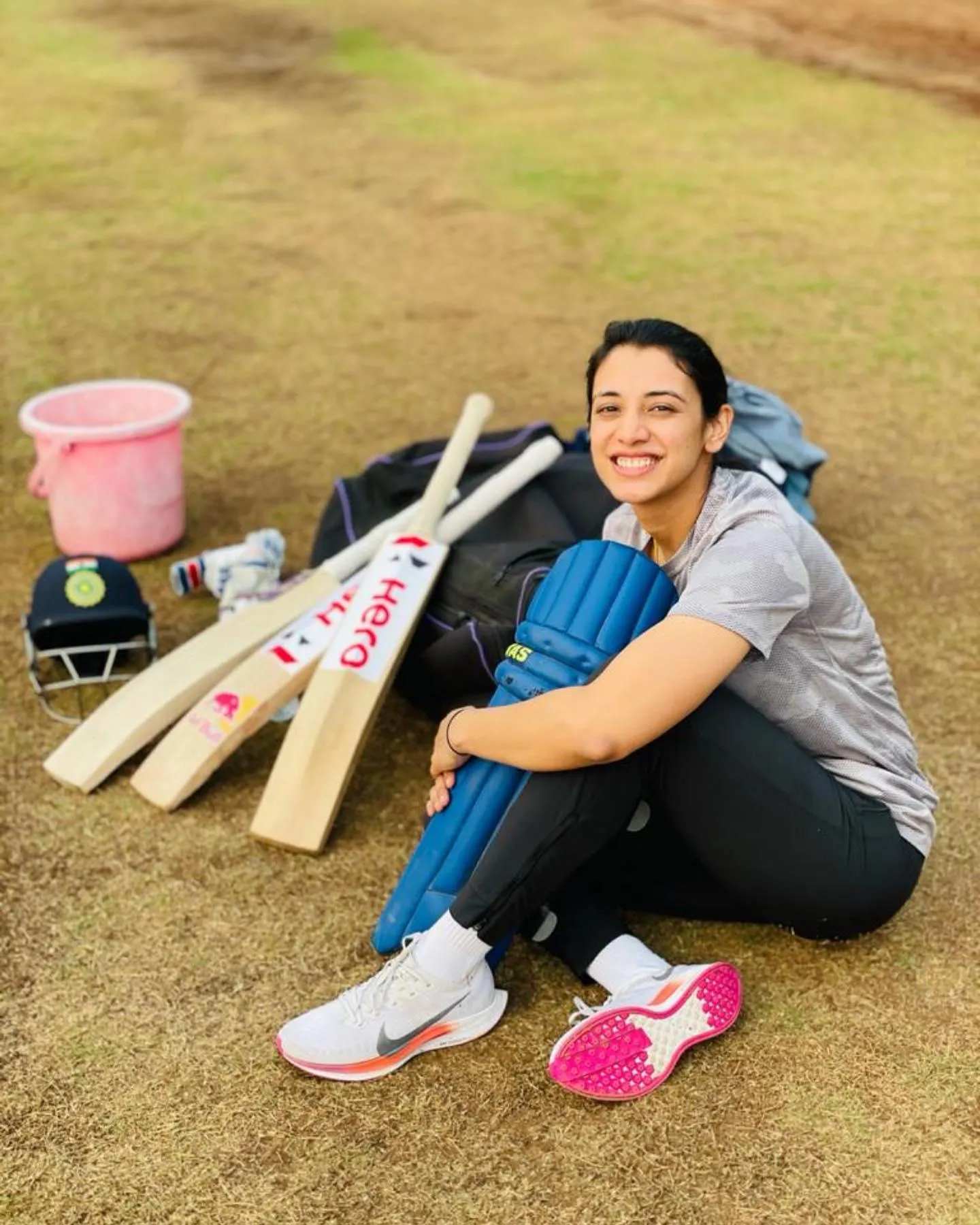 Smriti Mandhana in Focused Cricket Practice Session