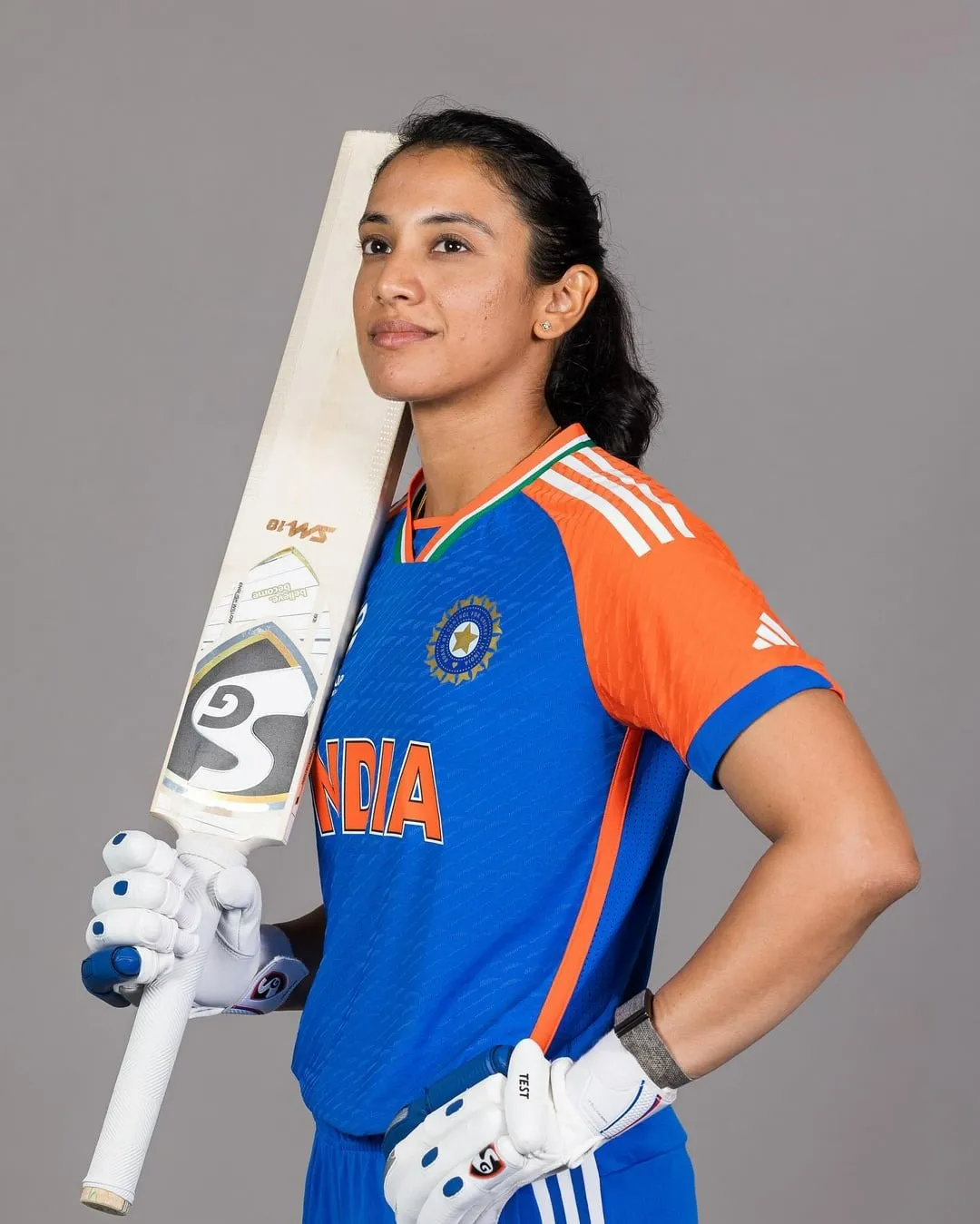 Smriti Mandhana in India kit during a crucial match