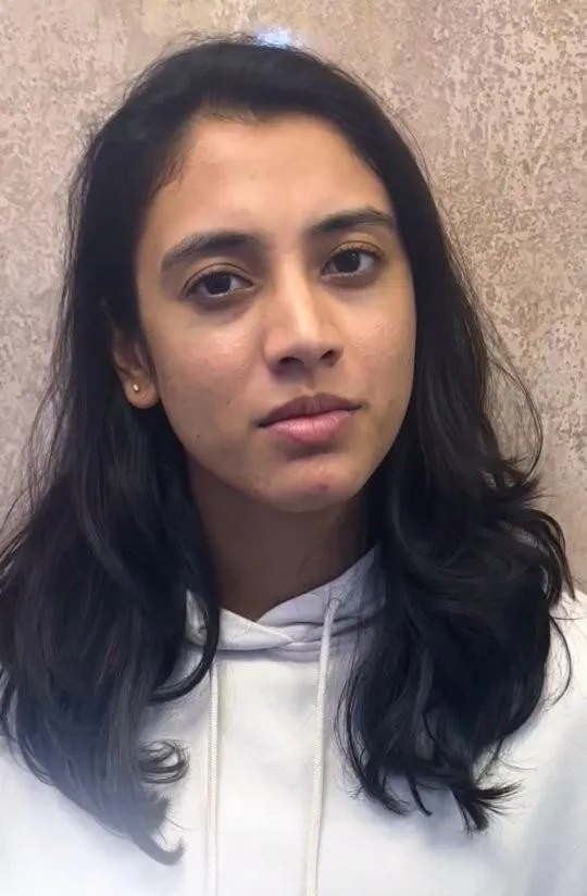 Smriti Mandhana in India Test Jersey Serious Expression