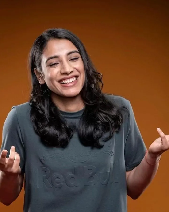 Smriti Mandhana Relaxed Pose Smiling in Casual Wear