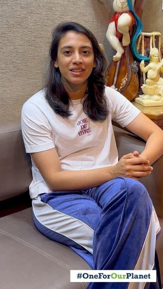 Smriti Mandhana Sitting in Casual Wear on Sofa Chair
