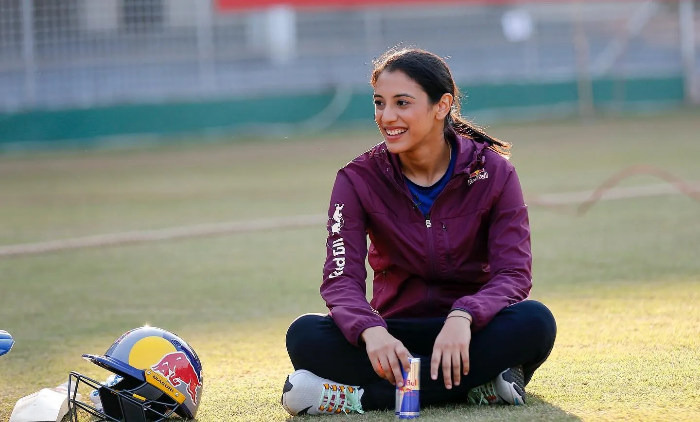 Smriti Mandhana smiling and enjoying her casual moment