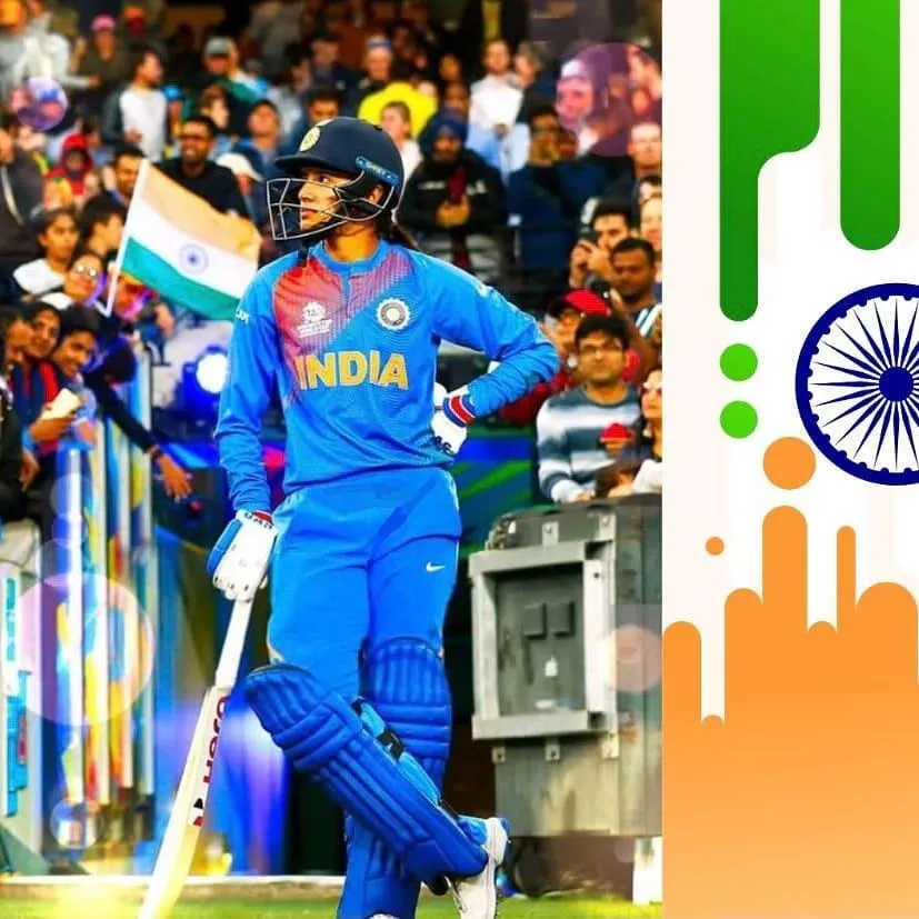 Smriti Mandhana Walking Out with Teammates in Blue Kit