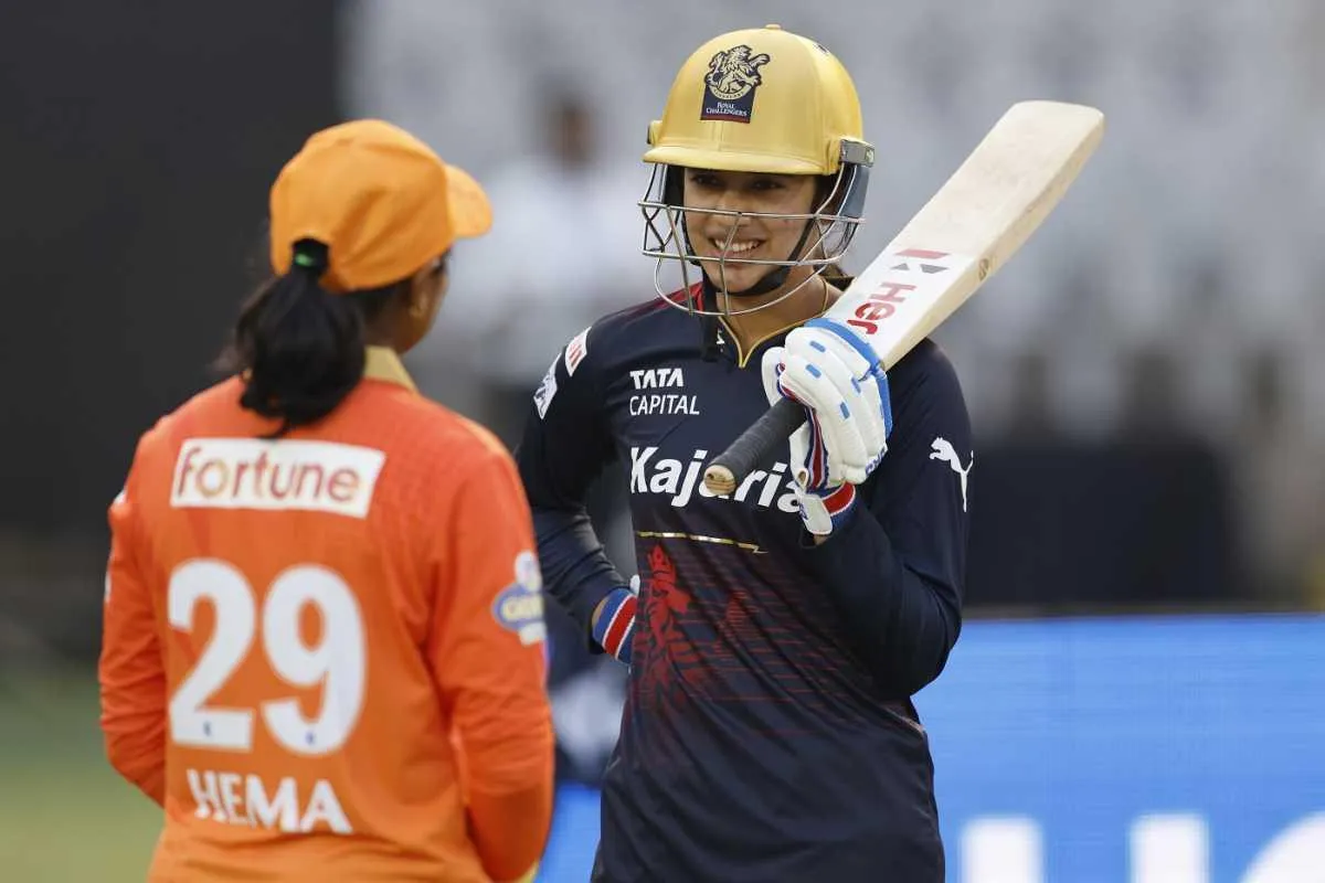 Smriti Mandhana with Opponent During WPL Cricket Match