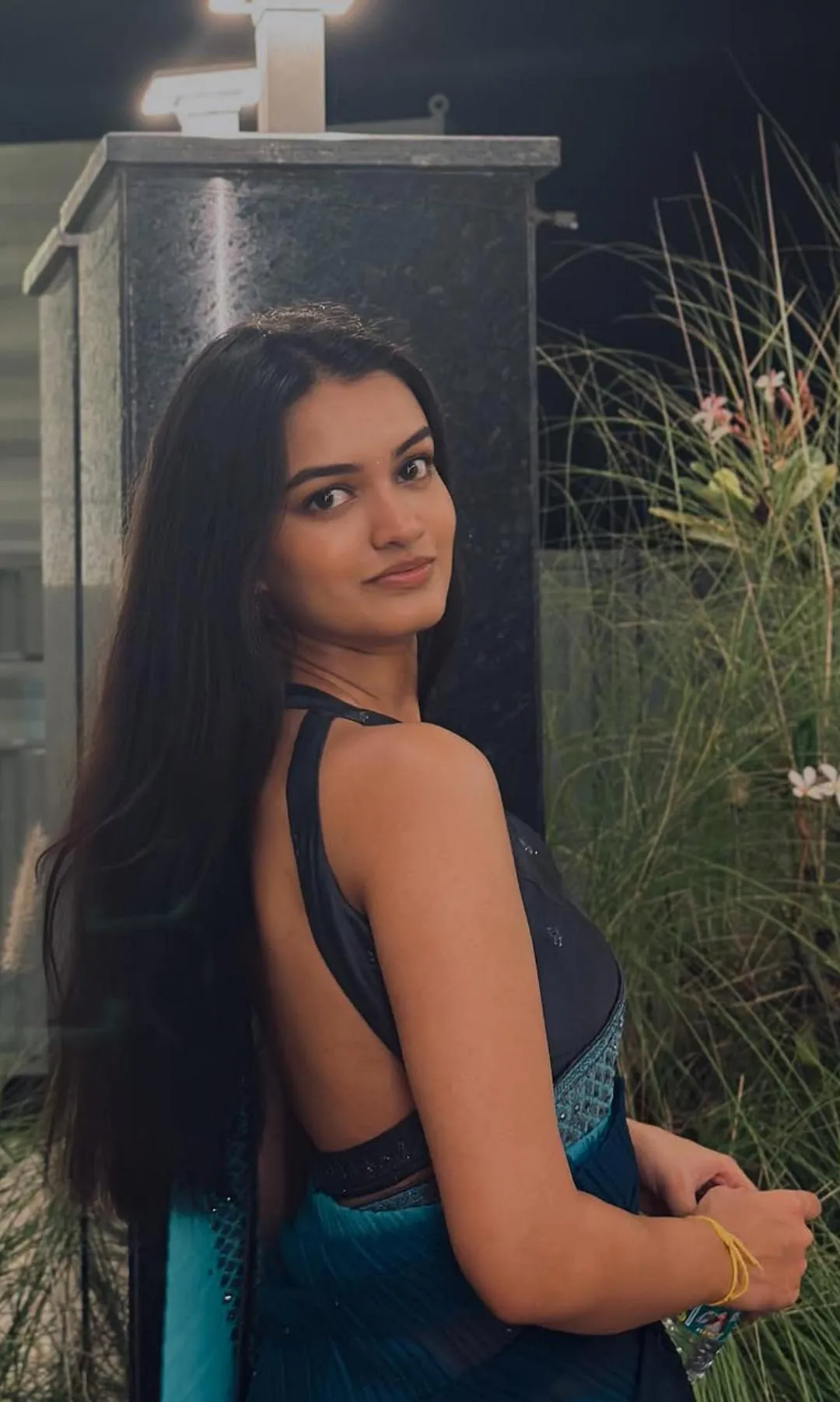 Attractive Pragnya Ayyagari in Blue Saree Radiating Charm