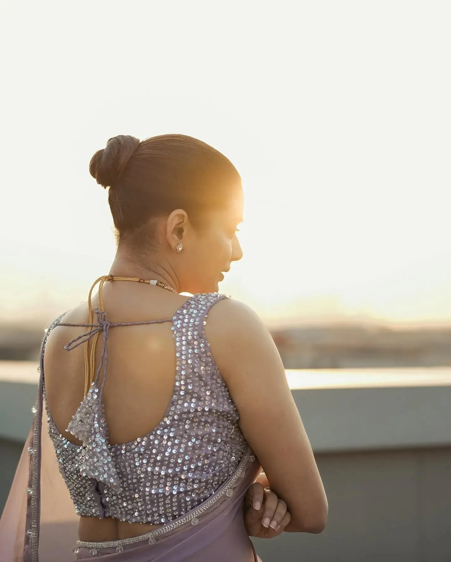 Beautiful Priyamani in Silver Saree Radiating Pure Charm