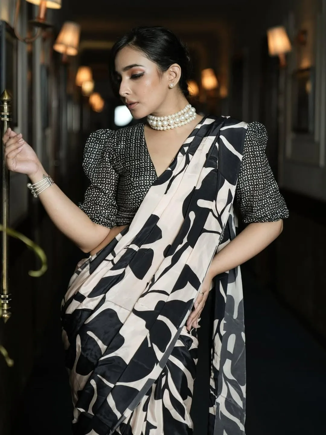 Beautiful Srijla Guha in White Saree with Classic Charm