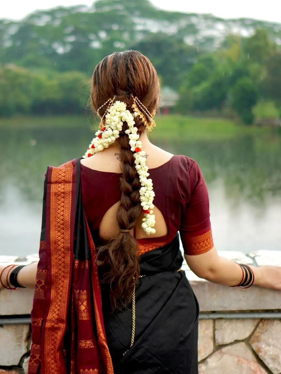 Beautiful Swati Sharma Elegant Black Look in Saree Wallpaper