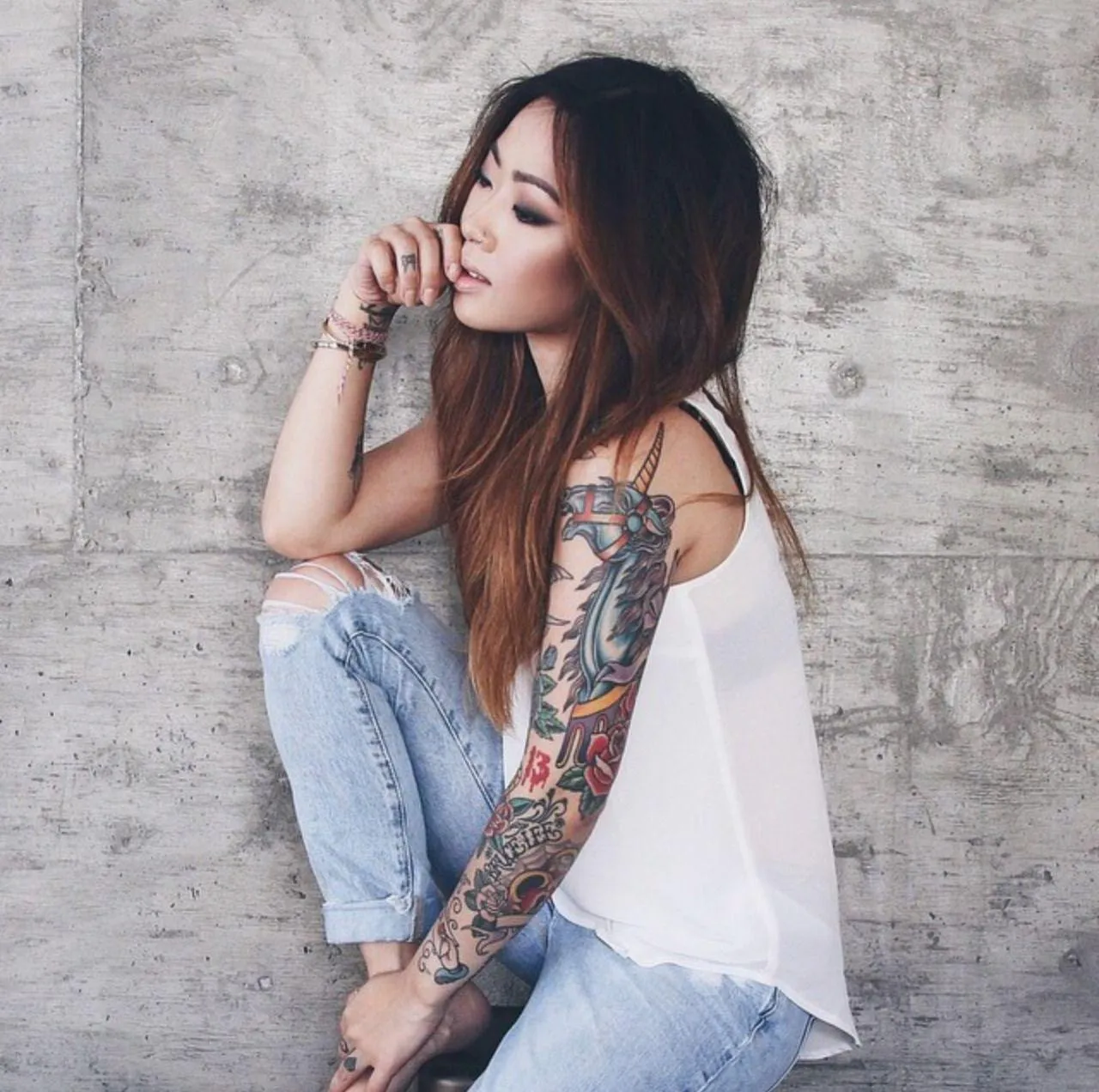 Black and White Photo of a Woman Posing with Attitude Image