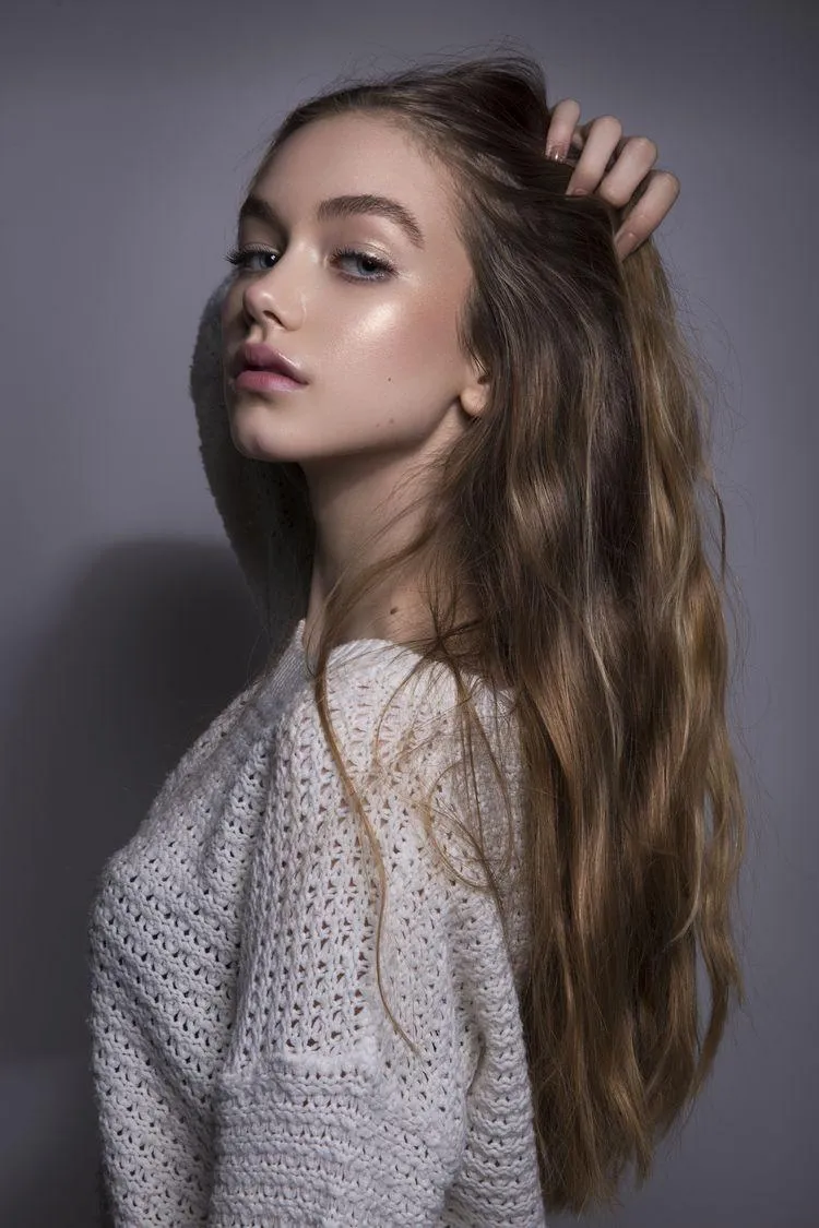 Portrait of a Young Woman with Long Hair Hd Free Wallpaper