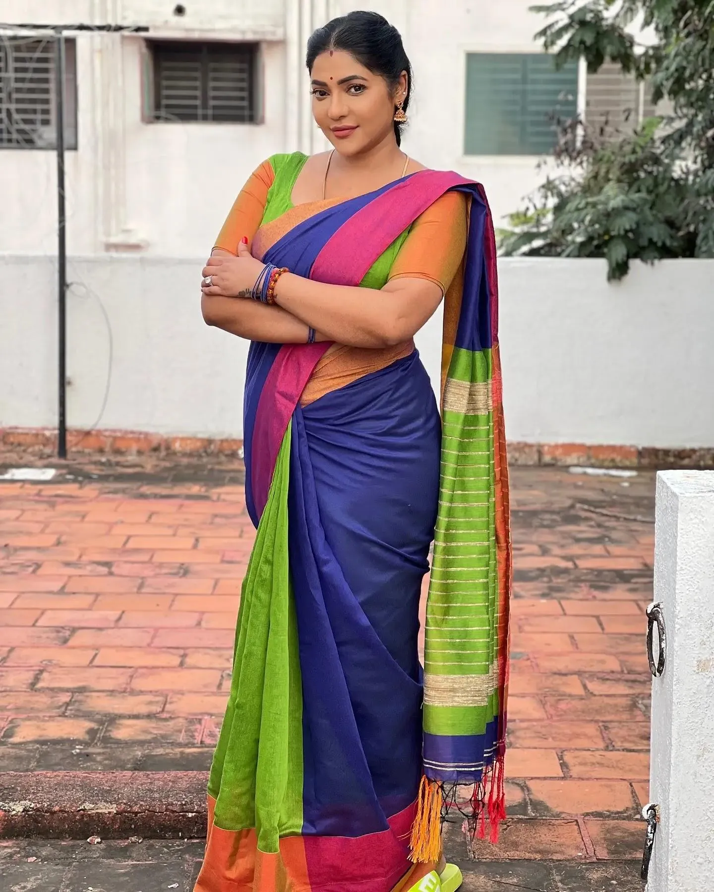 Reshma Pasupuleti in Pink Saree Posing Gracefully Calm