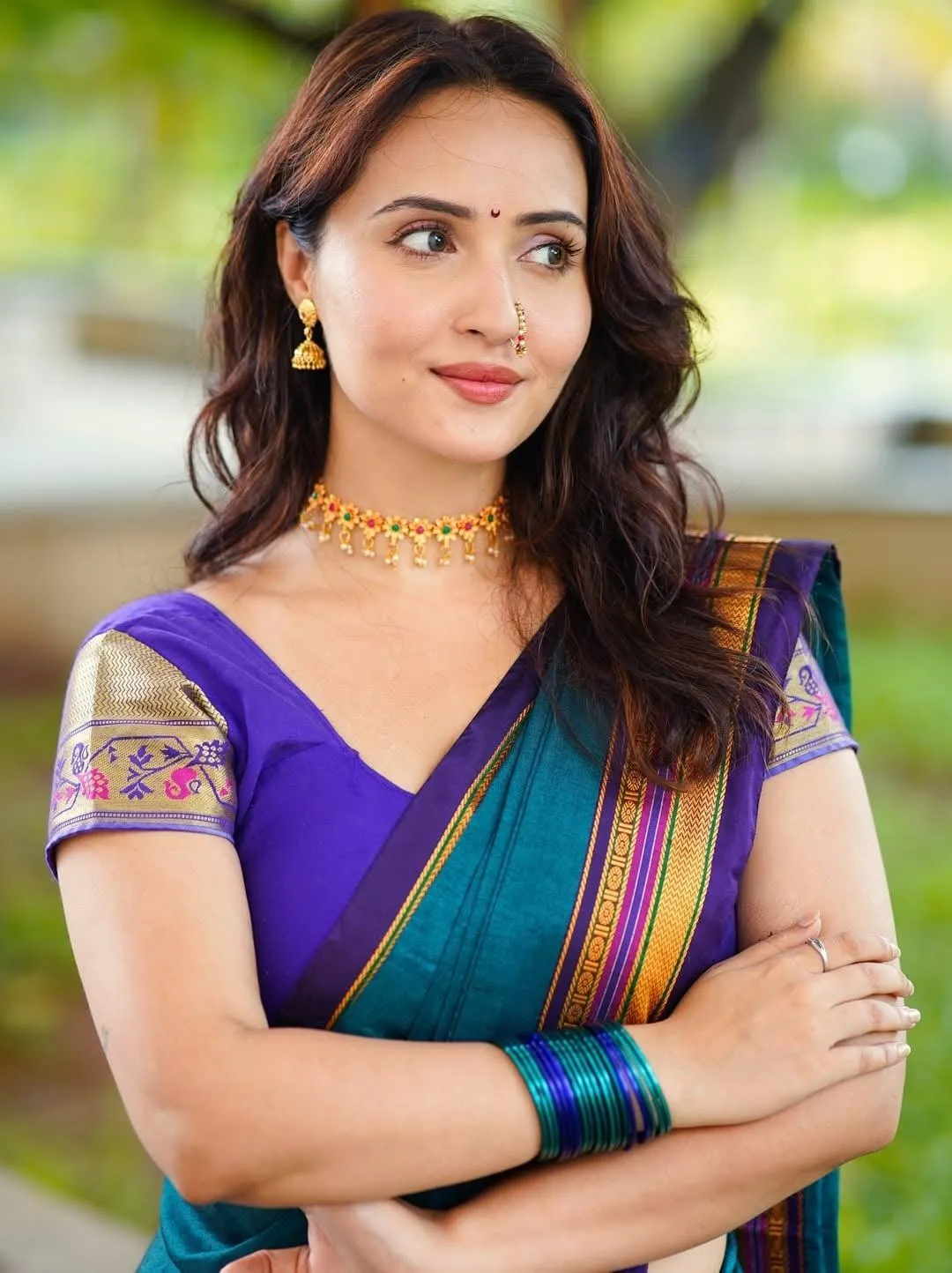 Sensual Varsha Rekhate in Blue Saree with Soft Feminine Glow