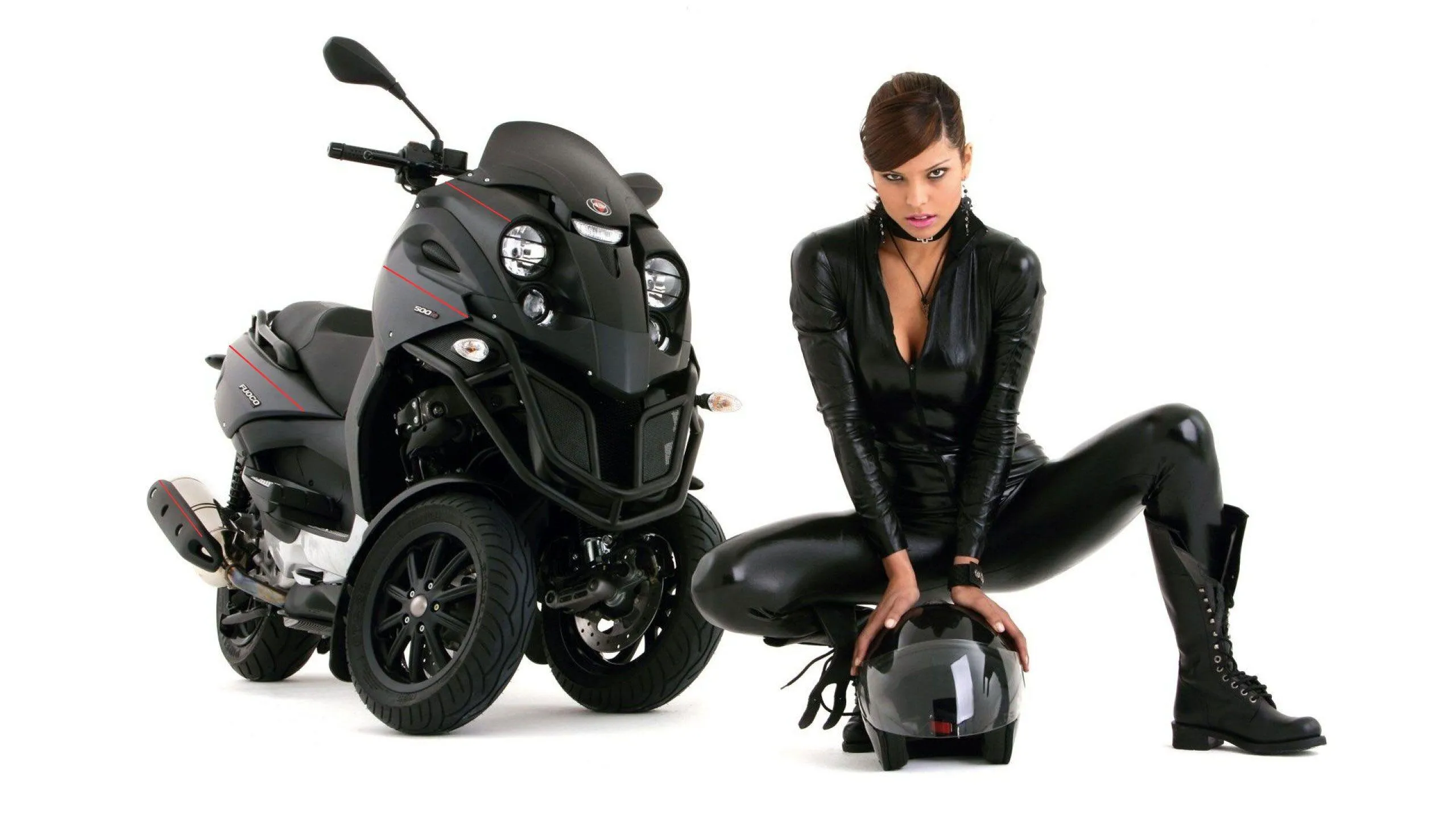 Smiling Blonde Woman Stands Beside Her Purple Dirt Motorbike