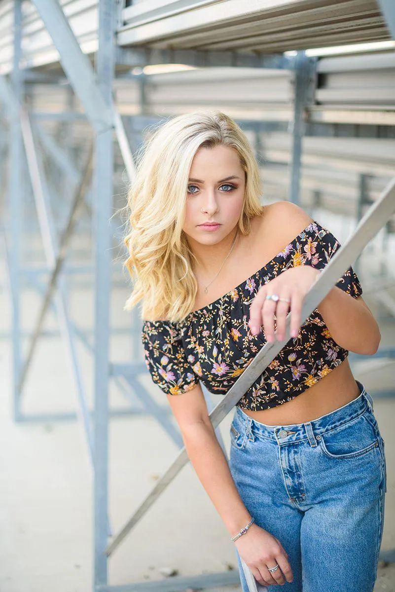 Urban Fashion Model in a Crop Top with a Confident Body Pose