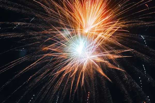 Beautiful Firework Display Illuminating the Night Sky