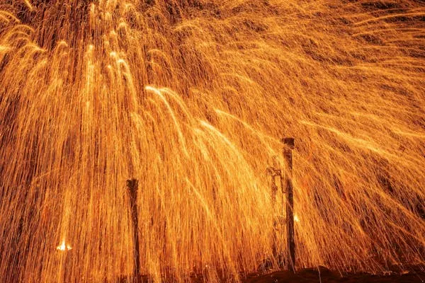 Beautiful Firework Shower Lighting up the Night Sky