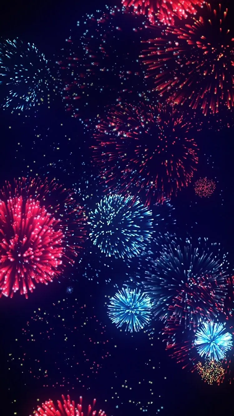 Beautiful fireworks sparkling with bright multicolor lights
