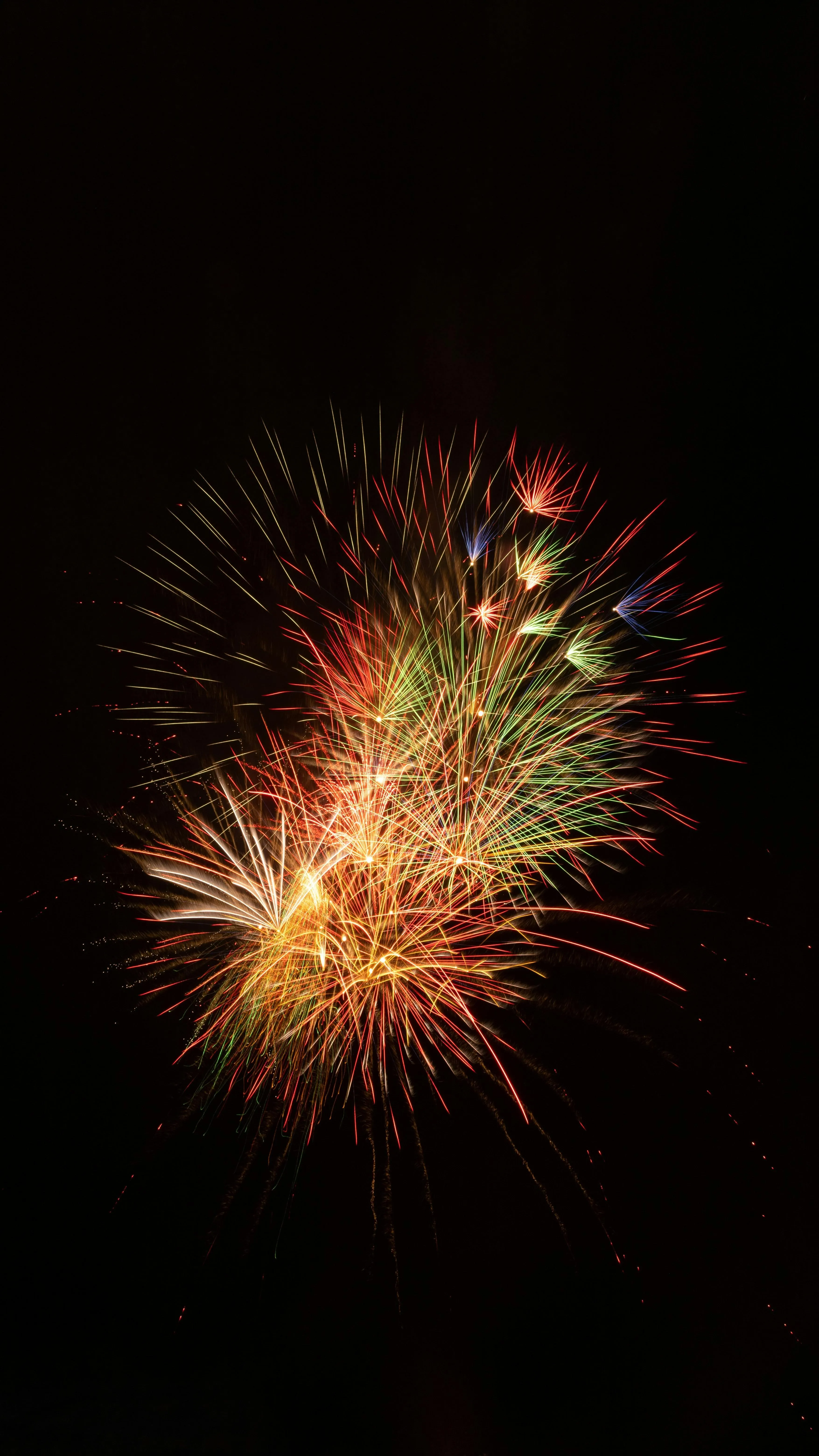 Beautiful fireworks with bursts of color against the sky