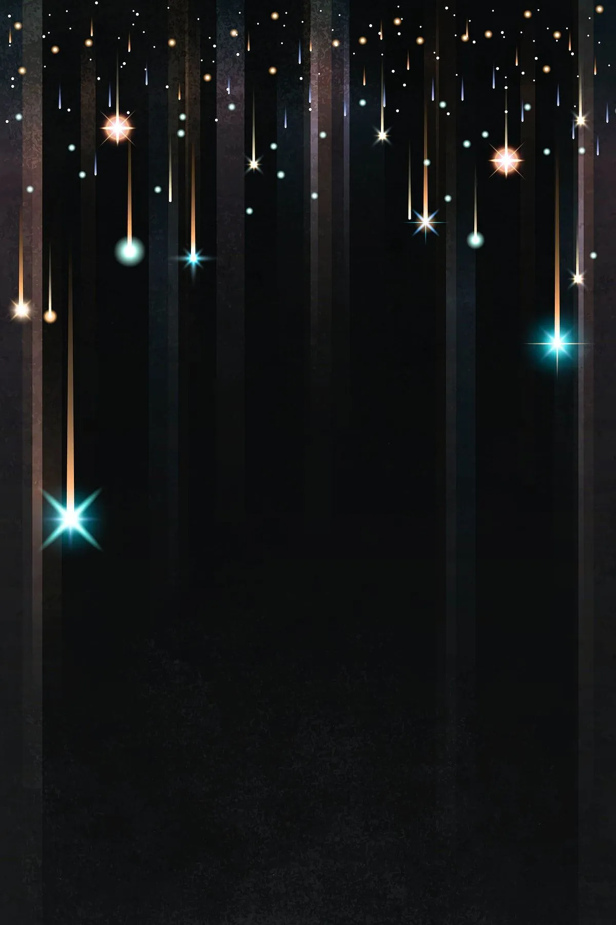 Beautiful glowing lights hanging in the dark night sky