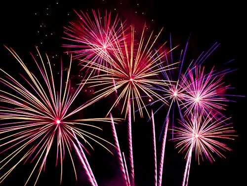 Bold Fireworks Creating Beautiful Patterns in the Night Sky