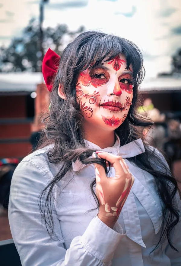 Bold Zombie Makeup and Costume for Halloween Festivities