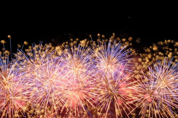 Bright and Colorful Fireworks Bursting in the Sky image
