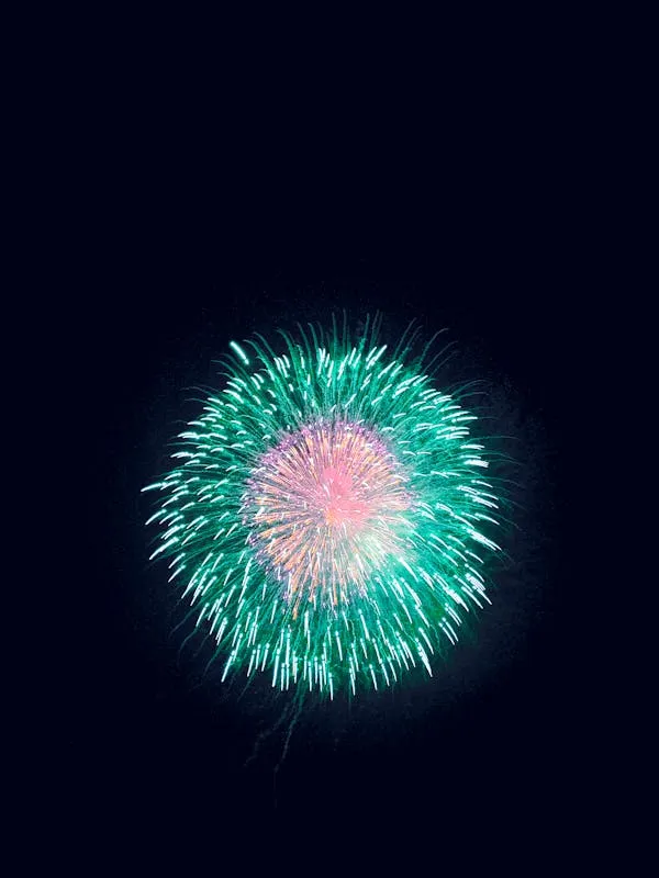 Bright Blue and Green Fireworks Lighting up the Sky image