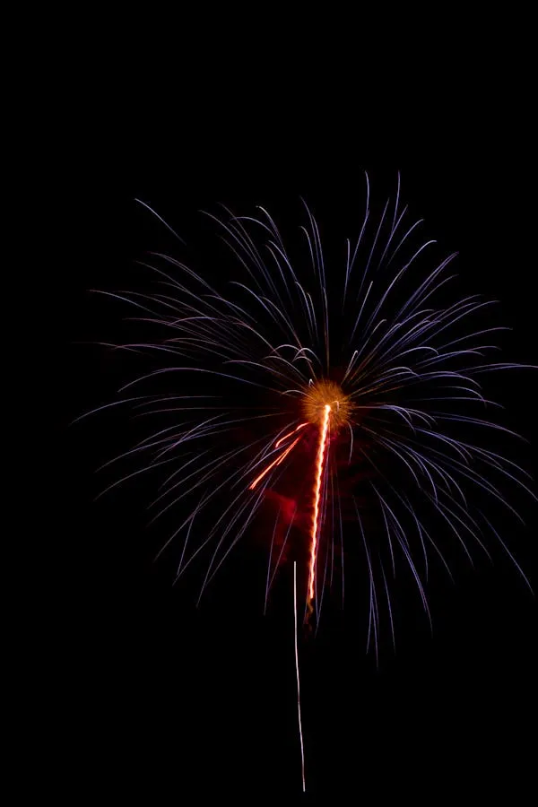 Bright Firework Lighting up the Night Sky in Full Glory
