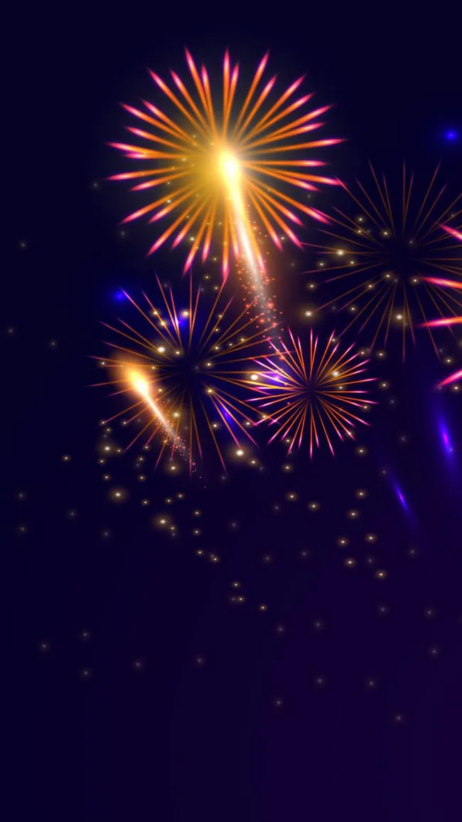 Bright Fireworks Creating a Stunning Display at Night 4K