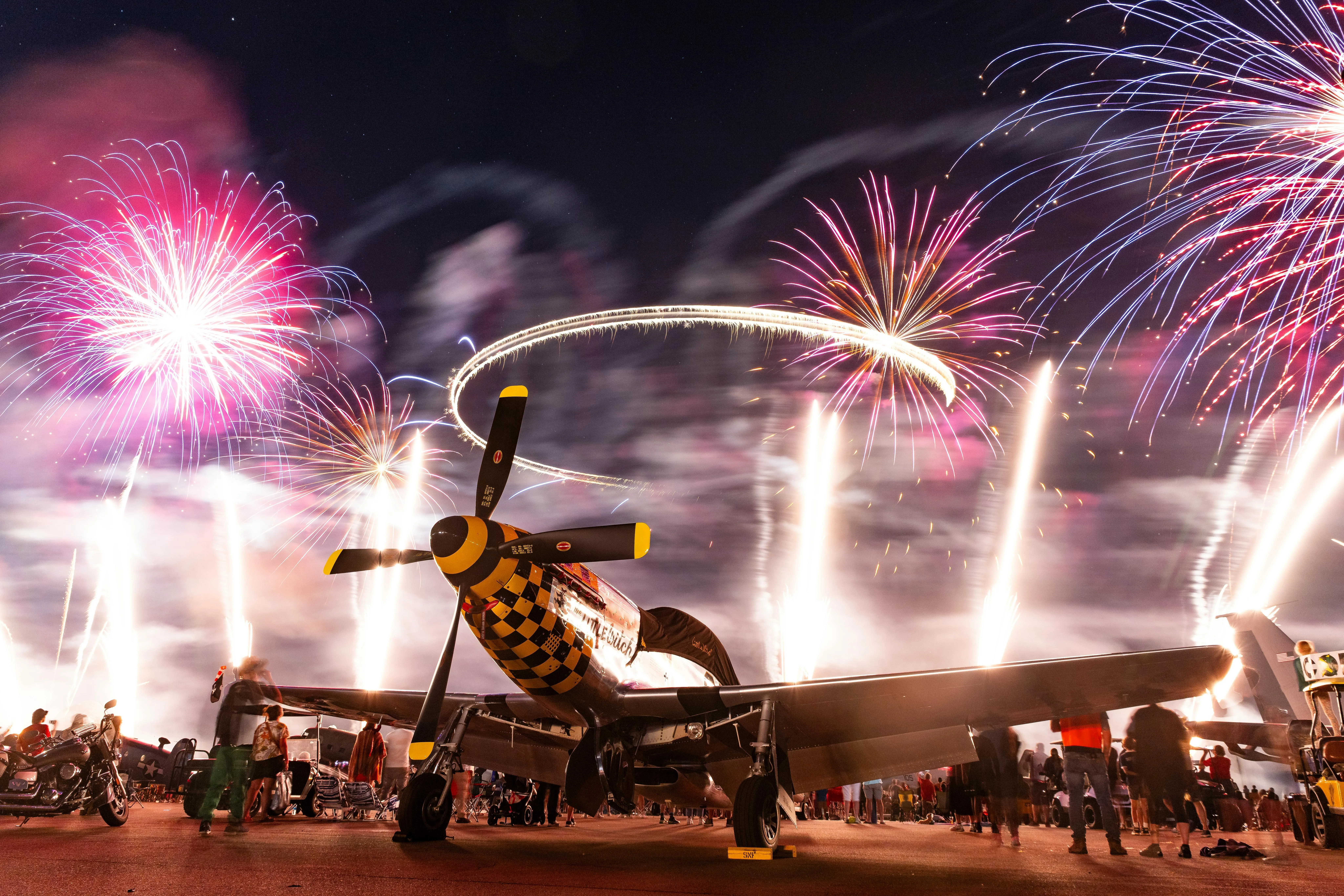 Bright Fireworks Exploding in a Spectacular Display image