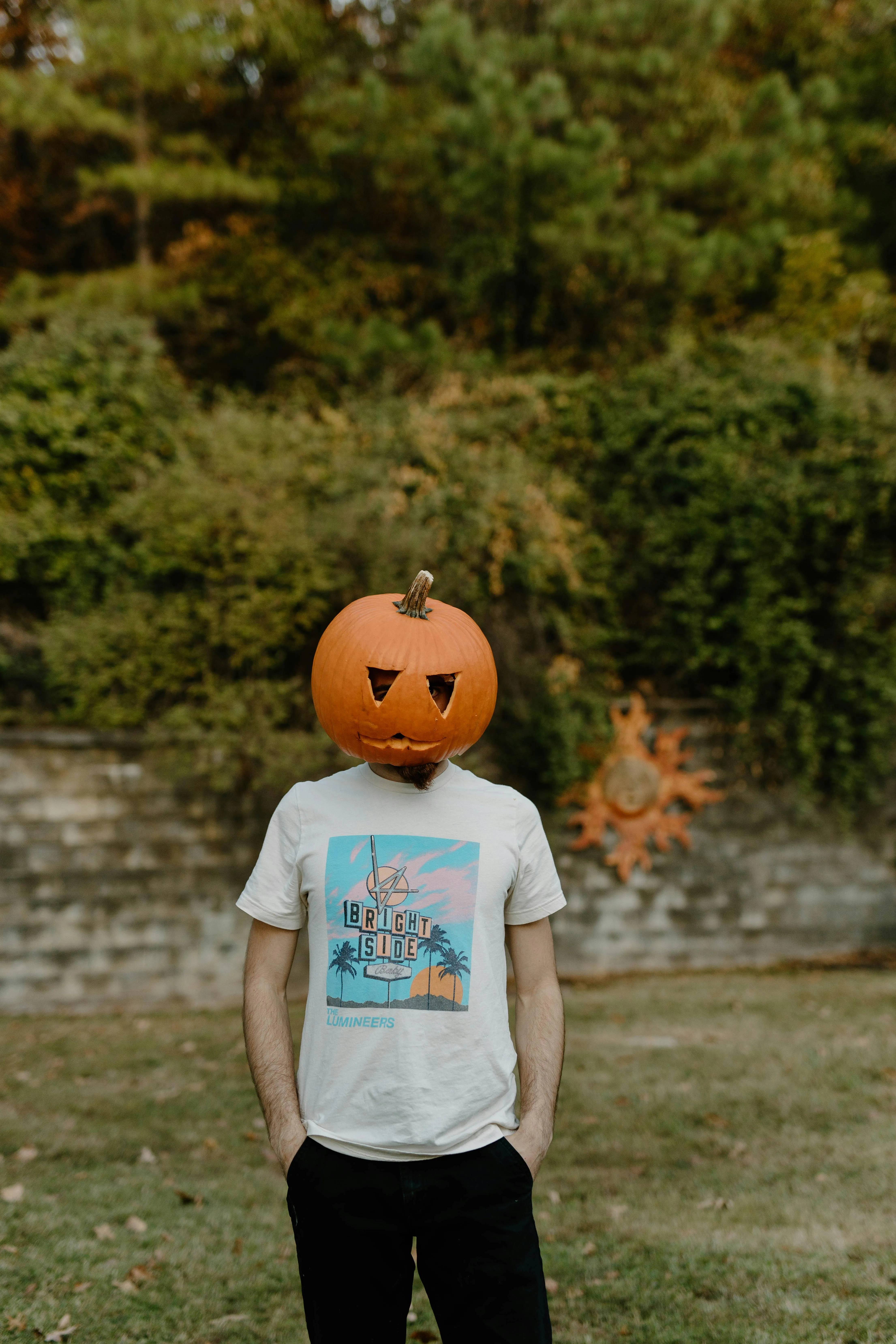 Child Wearing Pumpkin Head For Halloween Fun HD Free Image