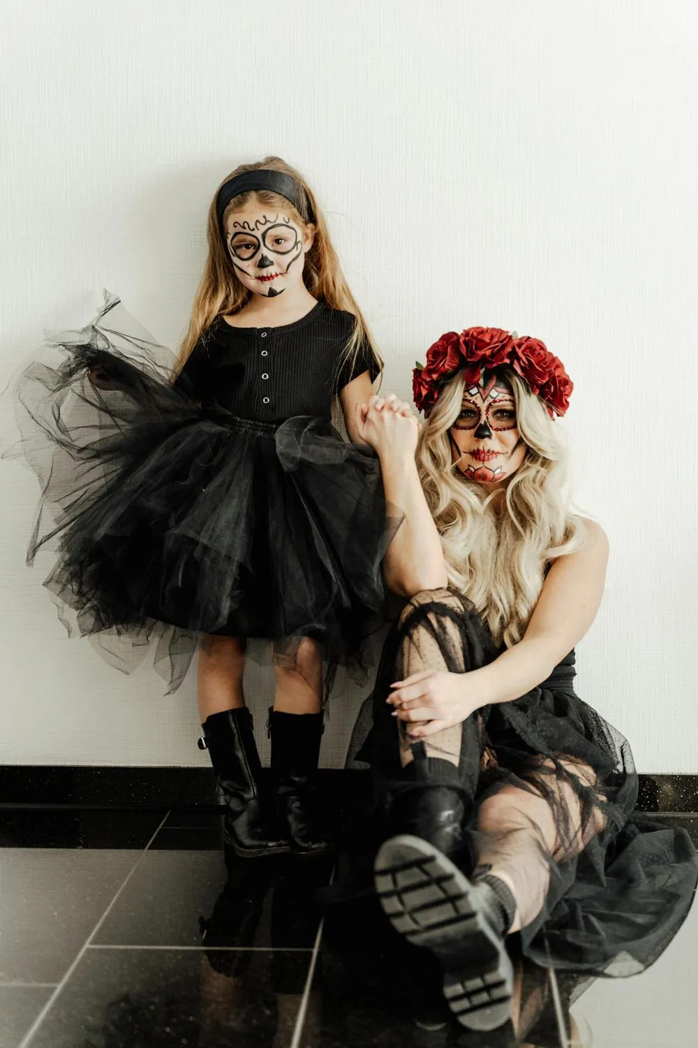 Children in Gothic Costumes at Halloween Festival Wallpaper