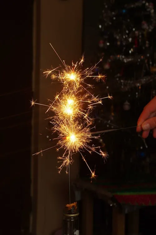 Close up of Sparkler Creating Beautiful Light Patterns image