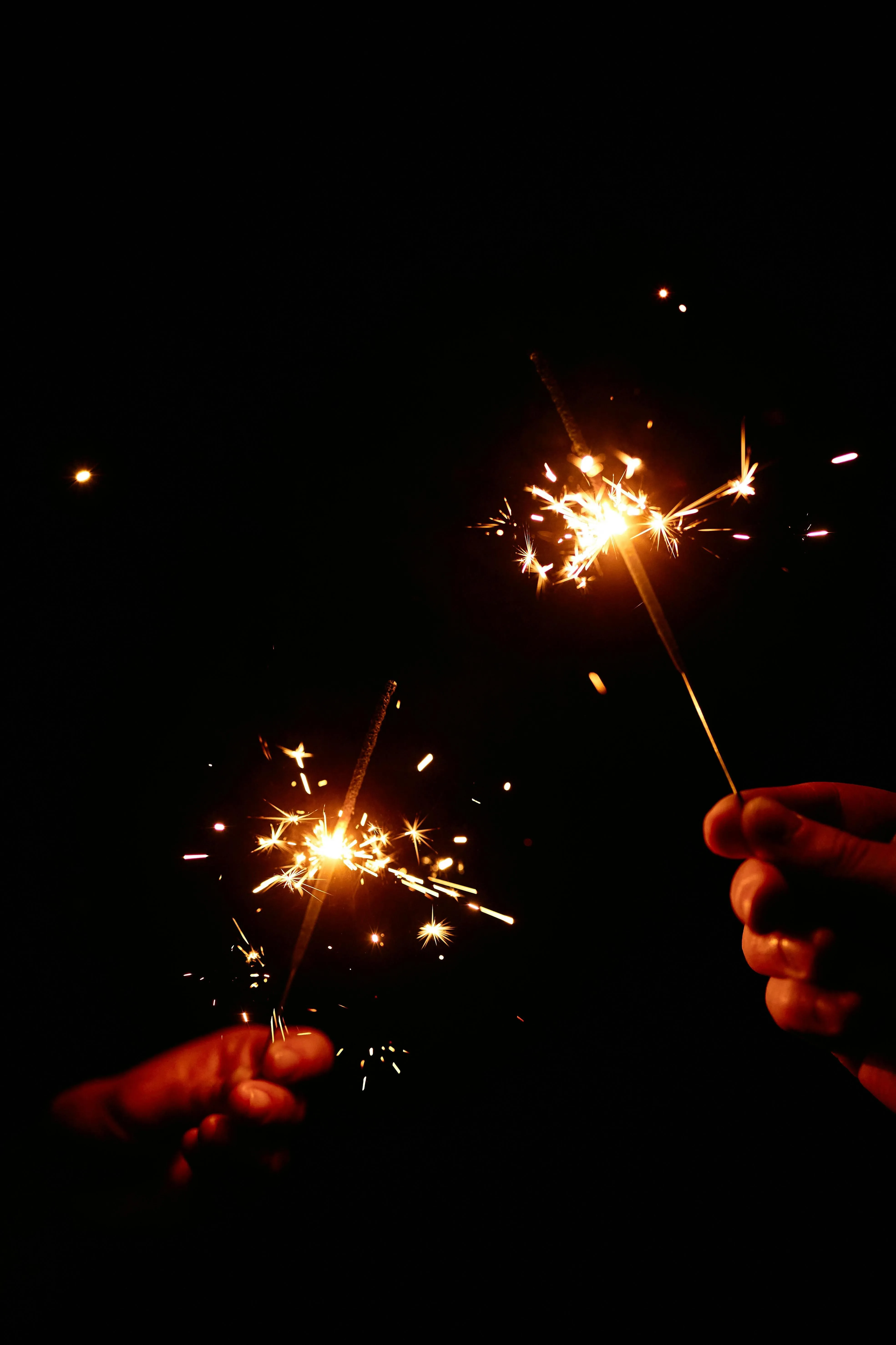 Close up of Sparkler in Hands During Nighttime Celebration