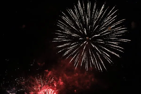 Colorful Firework Display Lighting the Night Sky Wallpaper