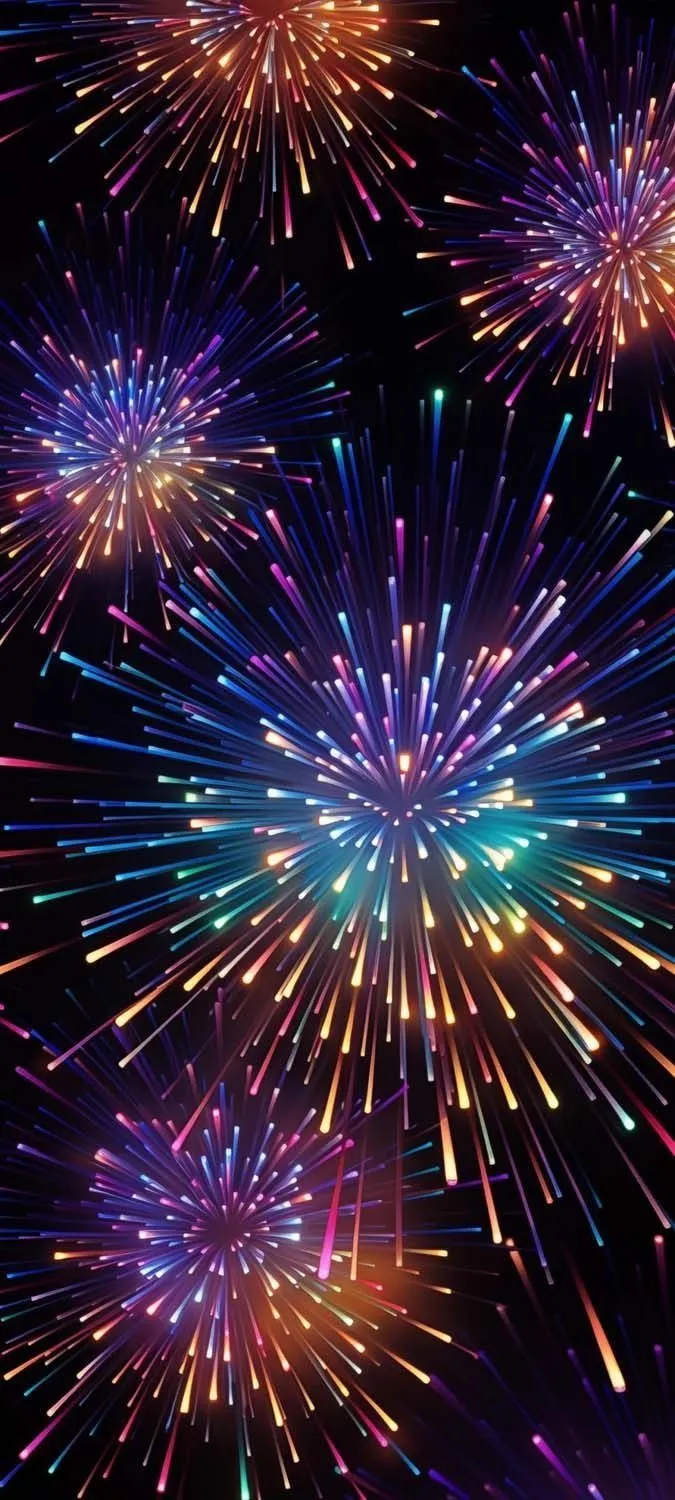 Colorful fireworks bursting over a dark city skyline