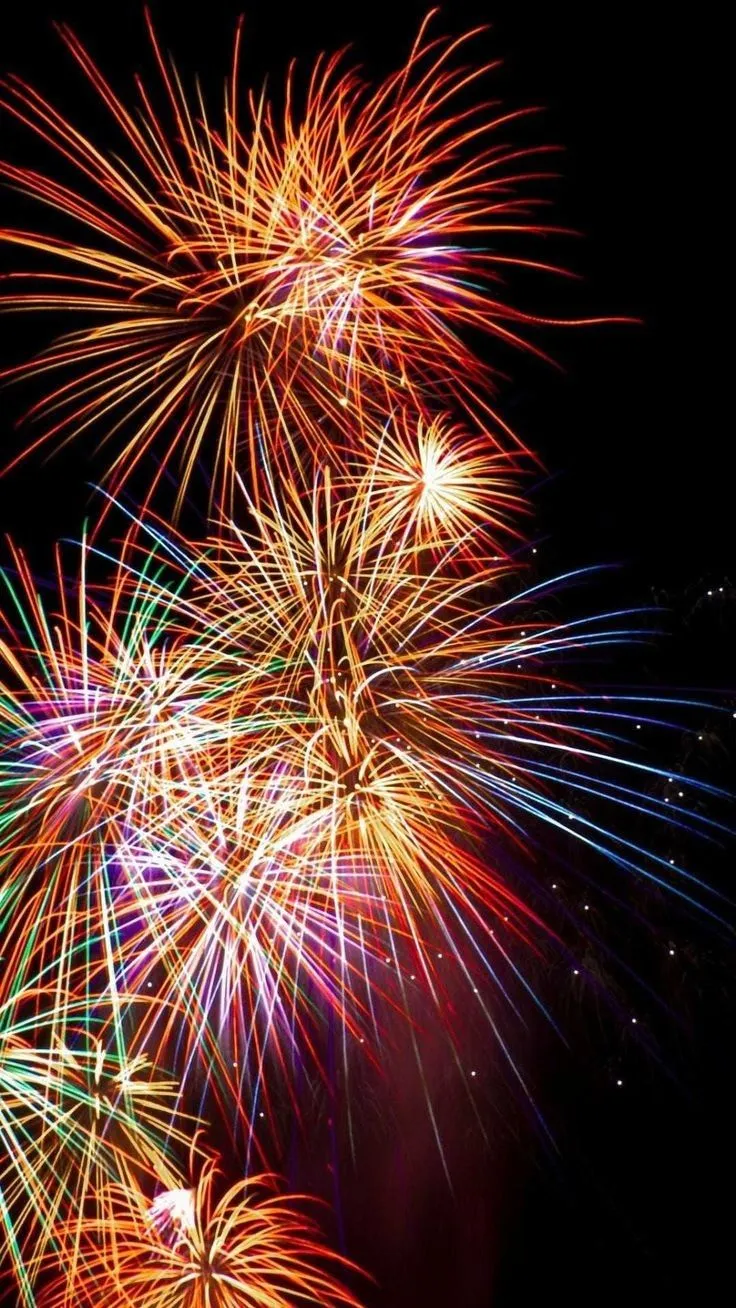 Colorful fireworks creating a stunning display in the night sky