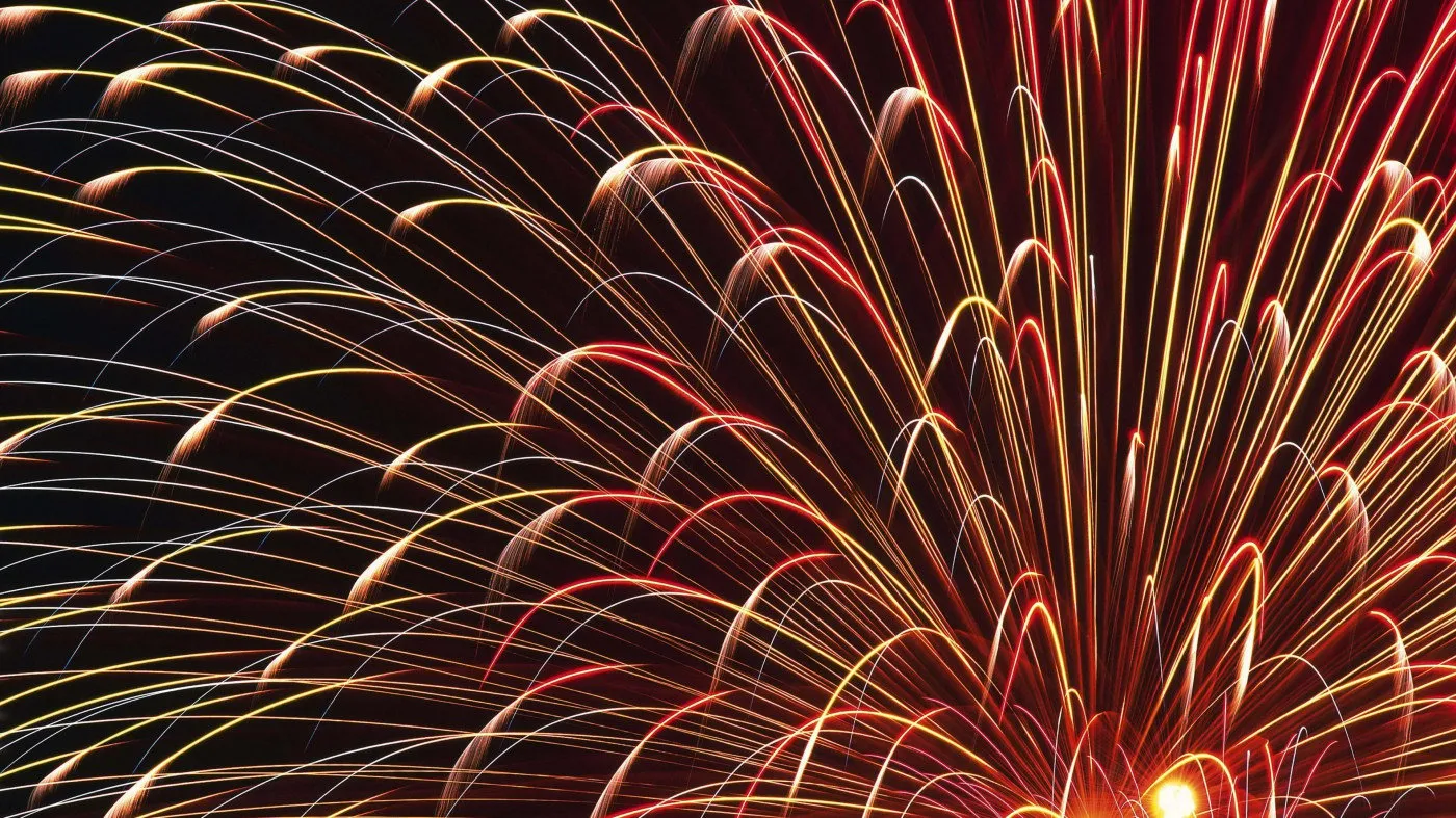 Colorful Fireworks Creating Beautiful Trails free image