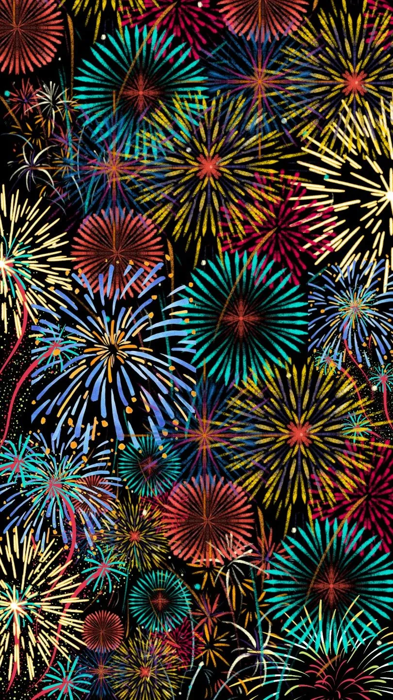 Colorful Fireworks Creating Unique Patterns Wallpaper