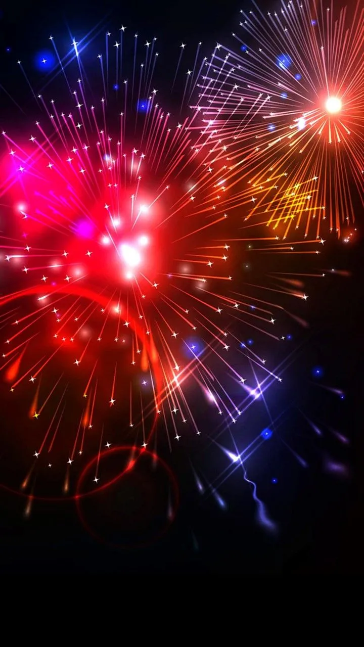 Colorful Fireworks Display in the Dark Night Sky Wallpaper