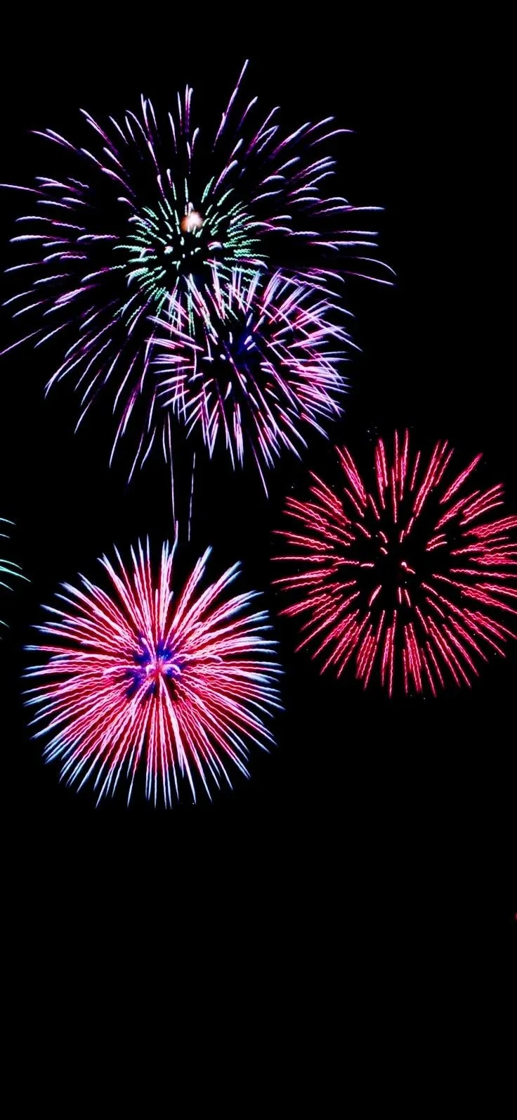 Colorful Fireworks in the Night Sky above City Landscape