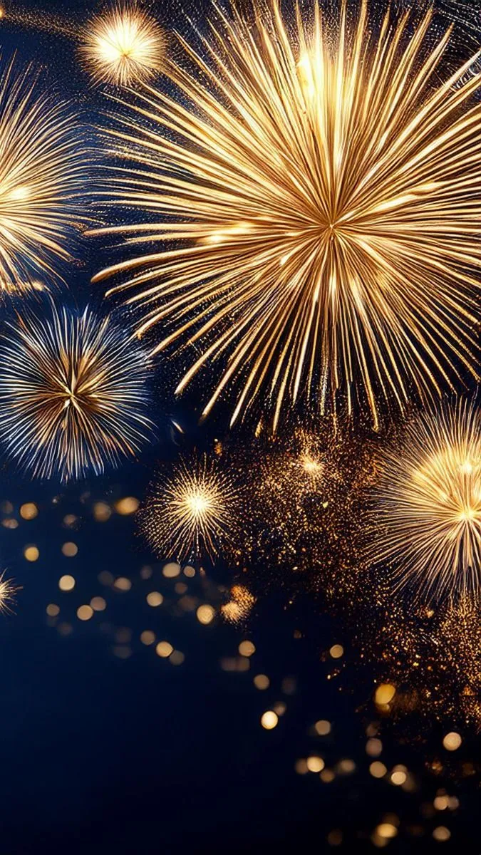 Colorful fireworks over a cityscape creating a festival mood